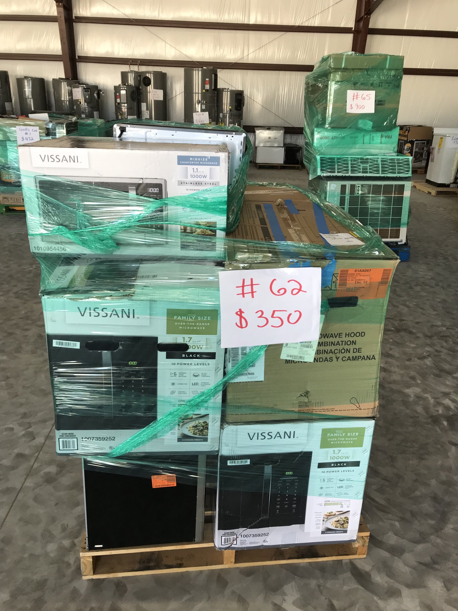 #62 Wholesale Pallet | 8 Customer Return Over the Range, Counter Top