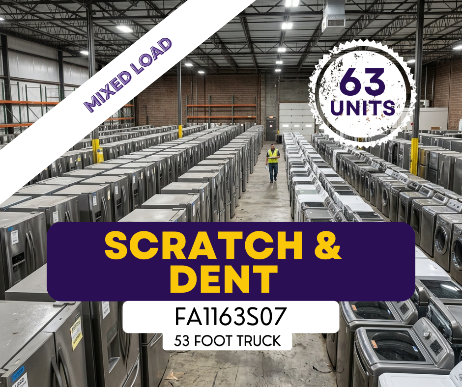 #FA1163S07 Liquidation Full Truckload of 63 Scratch and Dent Appliances in Easley, South Carolina