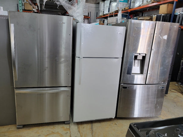 Refrigerators from one of our scratch and dent liquidation programs.