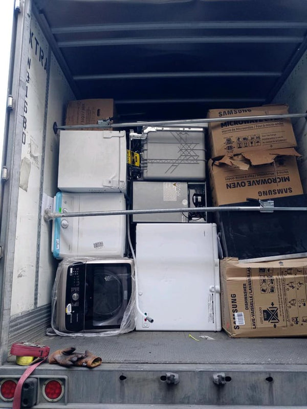 Example of types of appliances found from this appliance liquidation truckload program.
