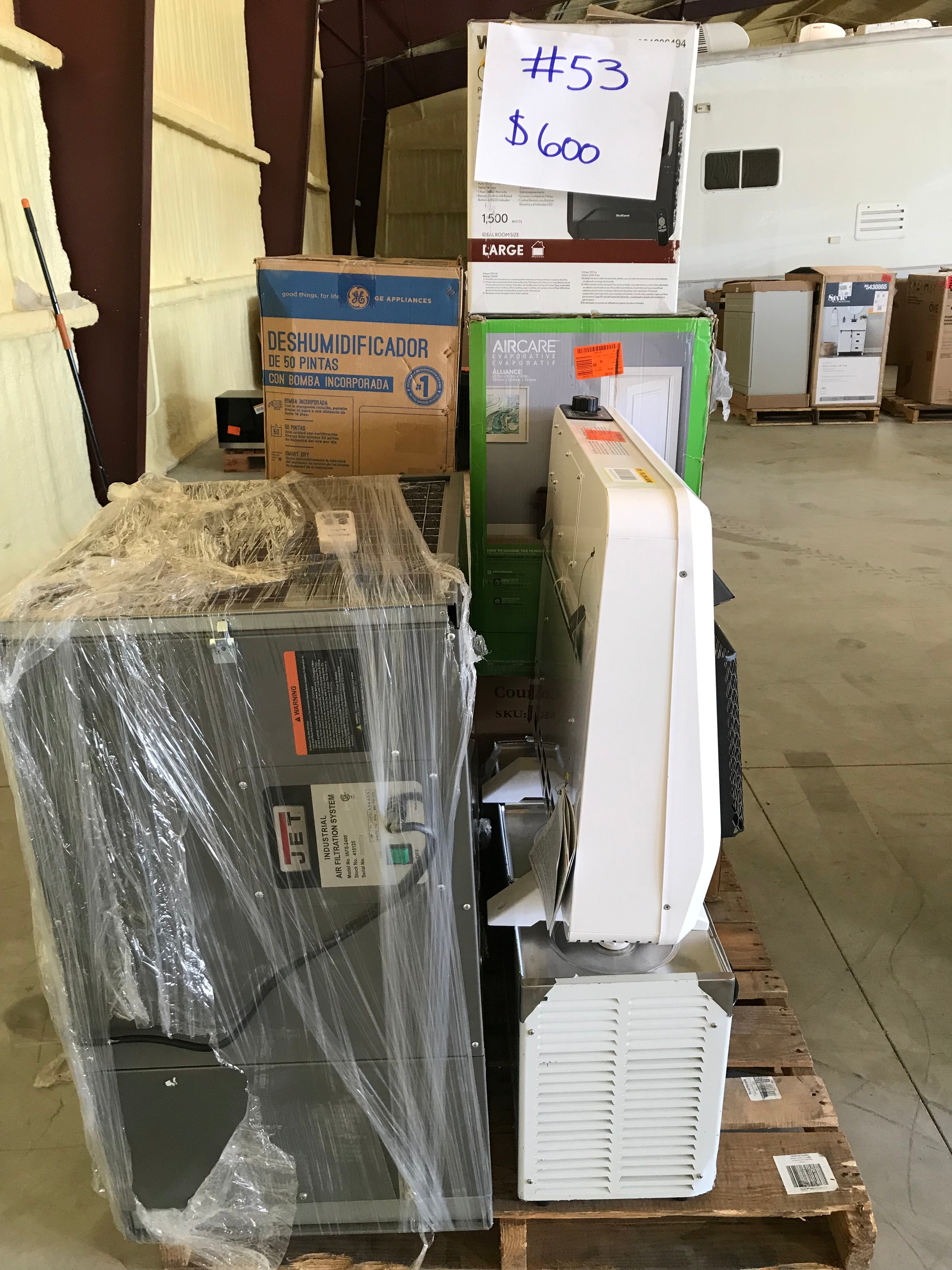 Pallet 53 - Jet Industrial Air Filtration System - Mixed Appliances