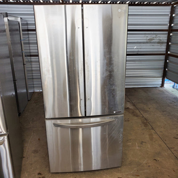 LG Salvage Stainless Steel French door refrigerator that was recently sold in our salvage wholesale program.