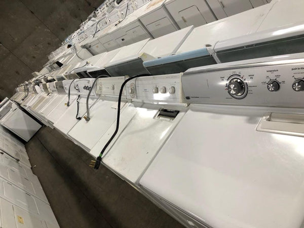 Used appliances like these, used washers and dryers, are available in bulk to purchase.