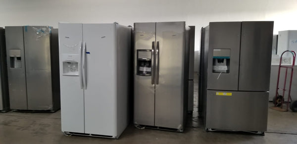Scratch and dent Frigidaire refrigerators like these are available in the Frigidaire liquidation wholesale program.
