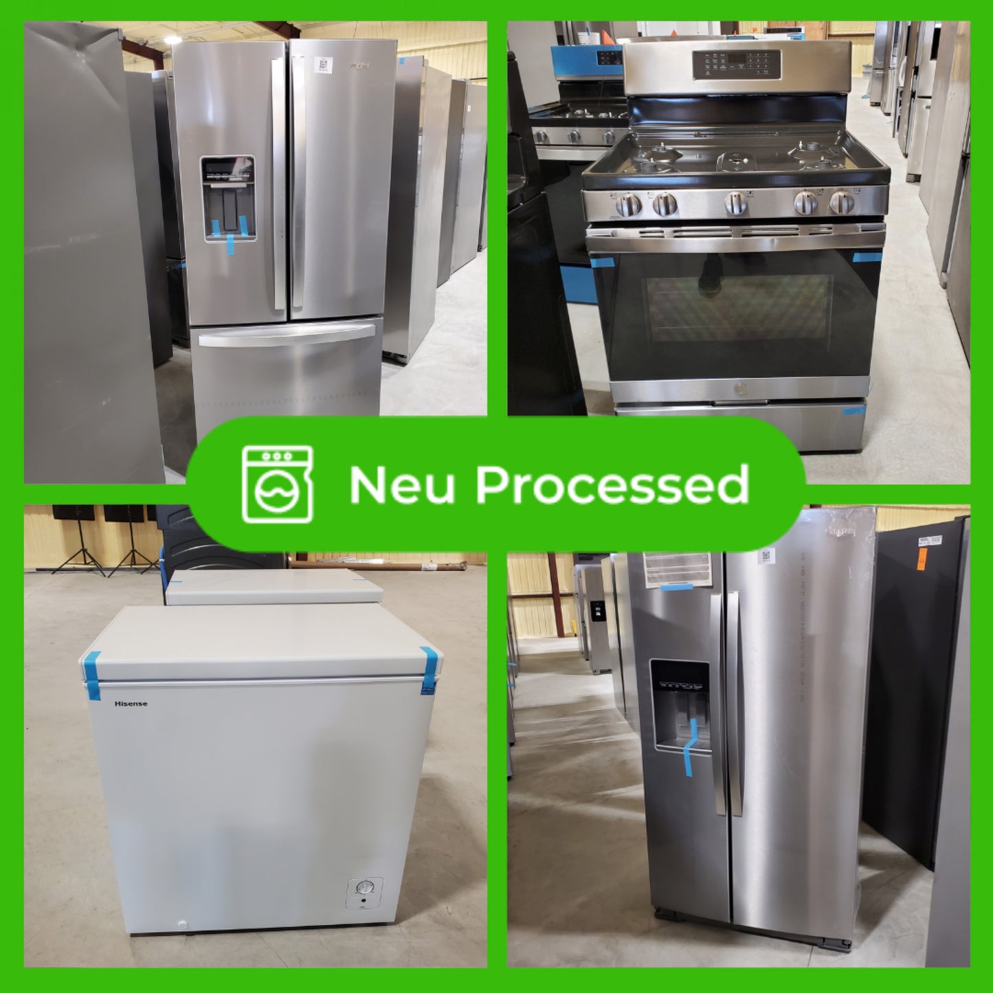 #1216 Liquidation Half Truckload of 14 Neu Processed Appliances in Texas