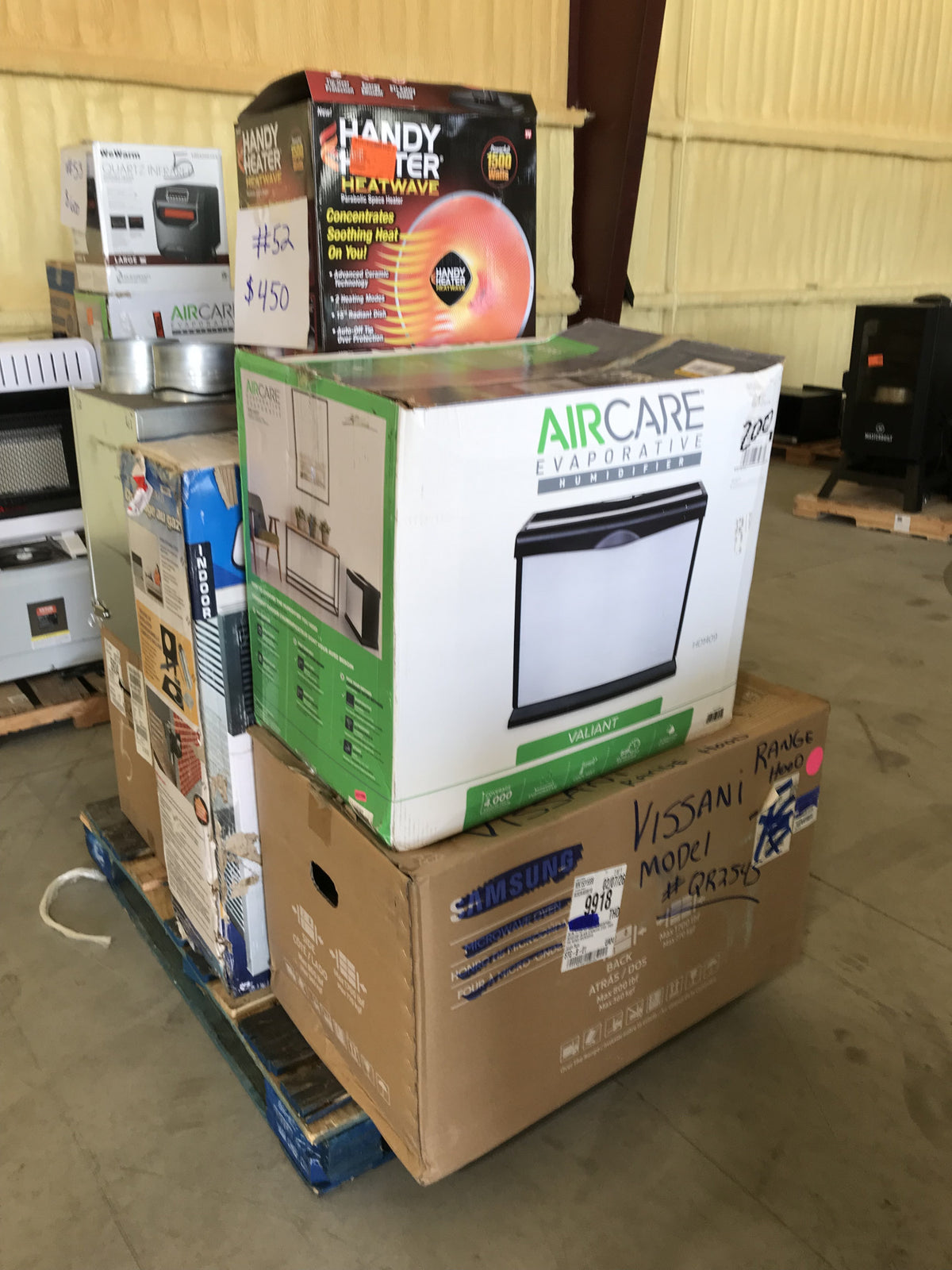 #52 Wholesale Pallet | 6 Customer Return Downdraft, Hood, Heaters, Humidifiers, Counter Top