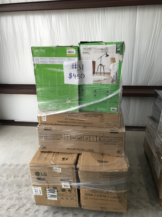 #31 Wholesale Pallet | 6 Customer Return Over the Range, Hood, Cooktops, Humidifiers