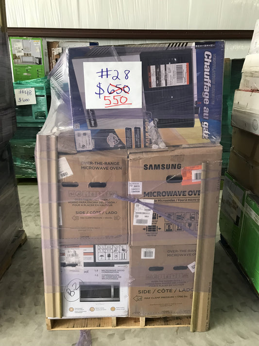 #28 Wholesale Pallet | 9 Customer Return Heaters, Dehumidifiers, Counter Top, Over the Range, Miscellaneous