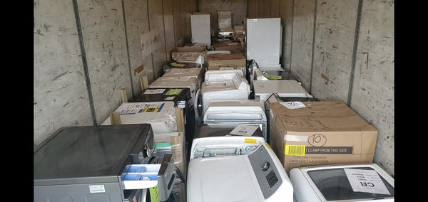 Customer Returned appliances headed to a scratch and dent discount appliance store near you.