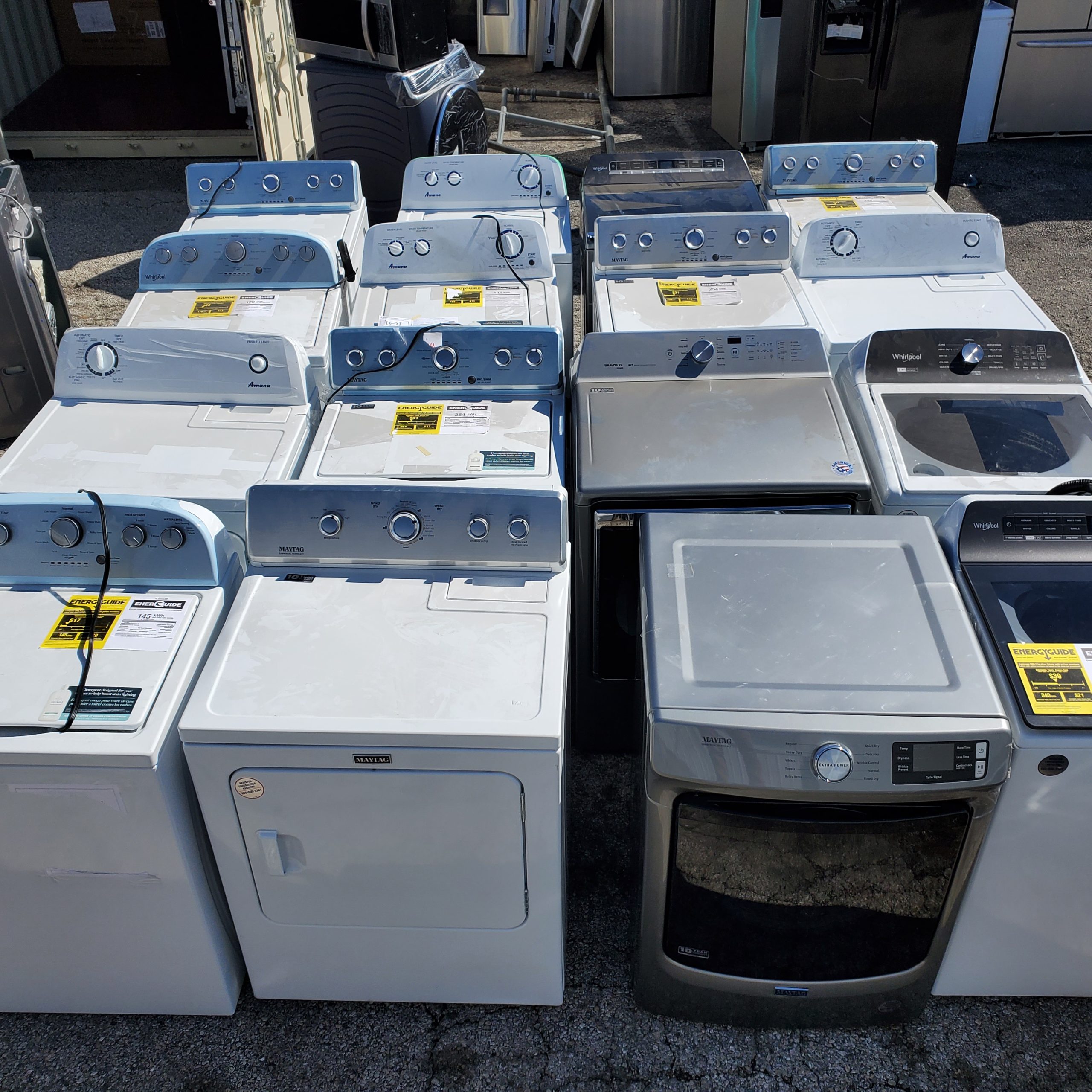 example pictures of Whirlpool Brand scratch and dent appliances available by the truckload.