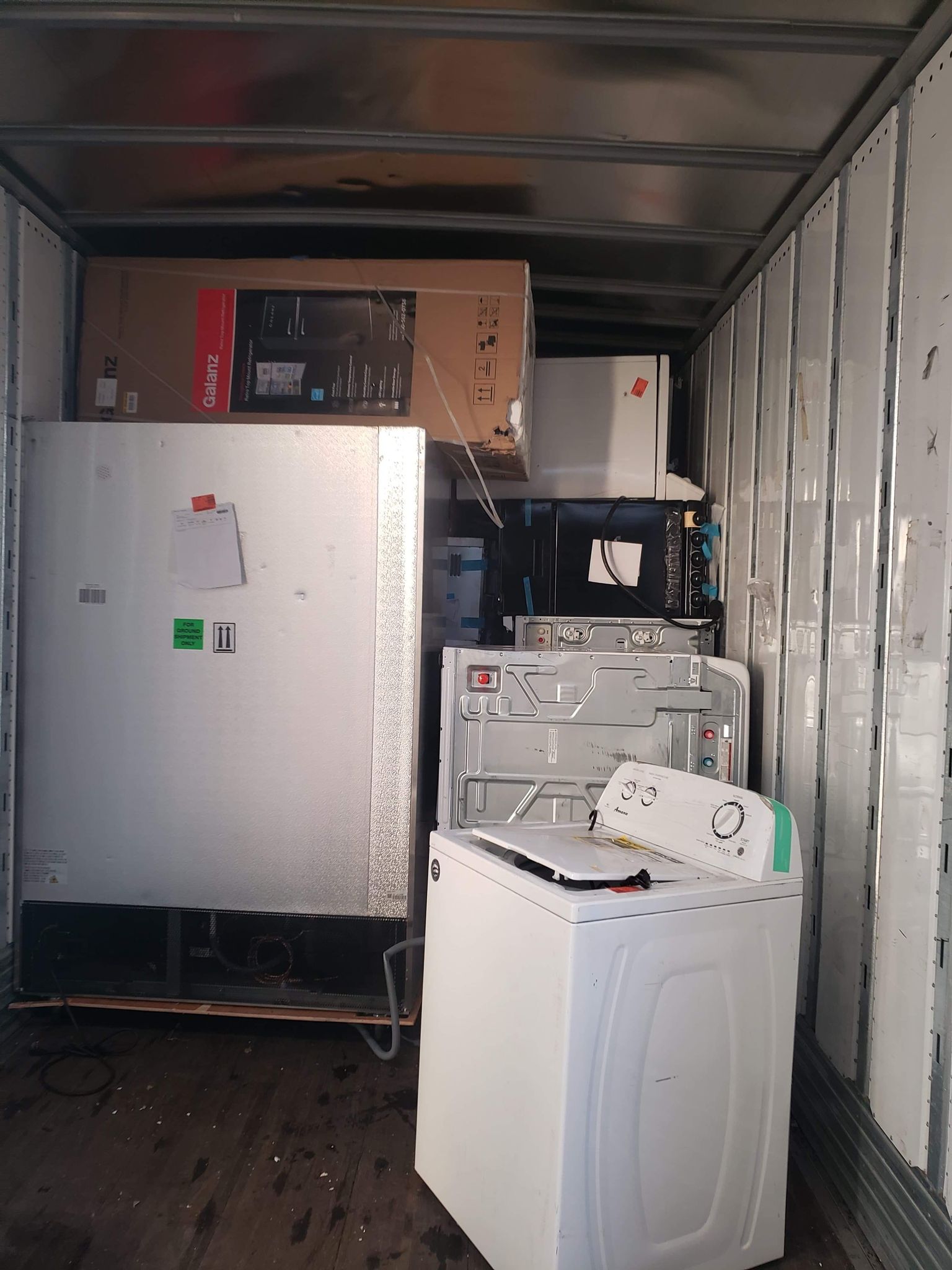 pictured is an Example of types of appliances found from this appliance liquidation truckload program.