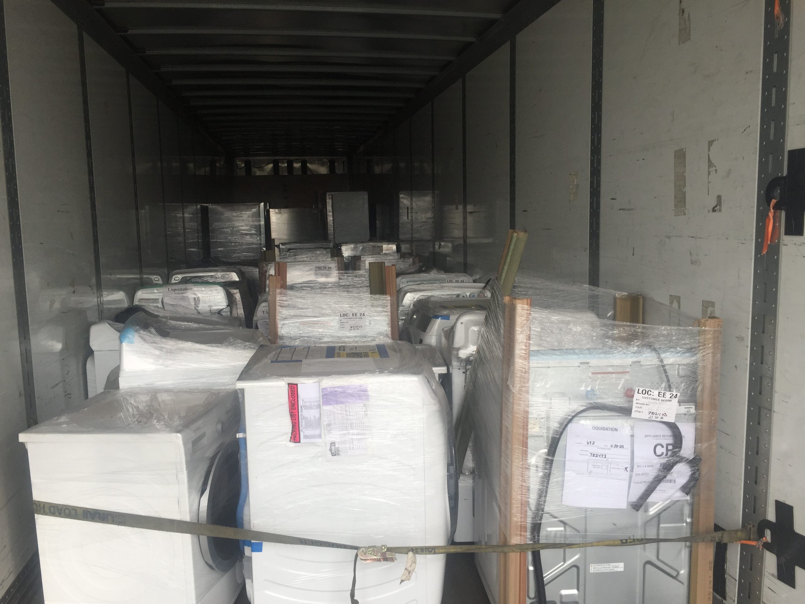pictures of Another truckload example, bulk order, from our Lowes Customer Return Appliance Program.