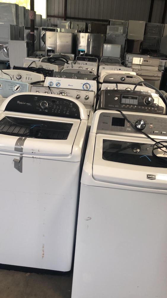 example pictures showing Digital washers, direct drive washers and front load washers and all very common in our haul away appliance lots.