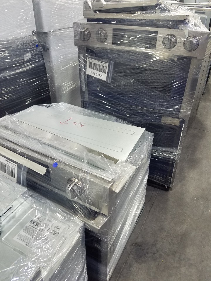 example of Samsung scratch and dent wall ovens -Pictured- part of this scratch and dent truckload order.