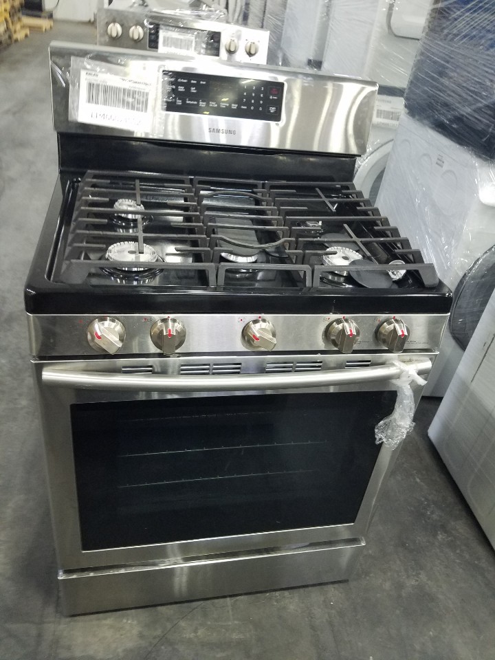 example of Truckloads of Samsung gas and electric ranges available for a fraction of MSRP!