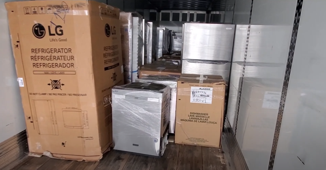 example photos LG appliance truckload: Scratch and dent LG appliances sold by the truckload to our wholesale members.